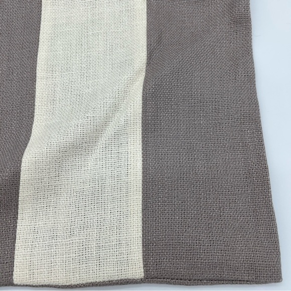 Pottery Barn Taupe And Cream Awning Stripe Linen 20x20 Pillow Cover NWOT - Picture 2 of 7